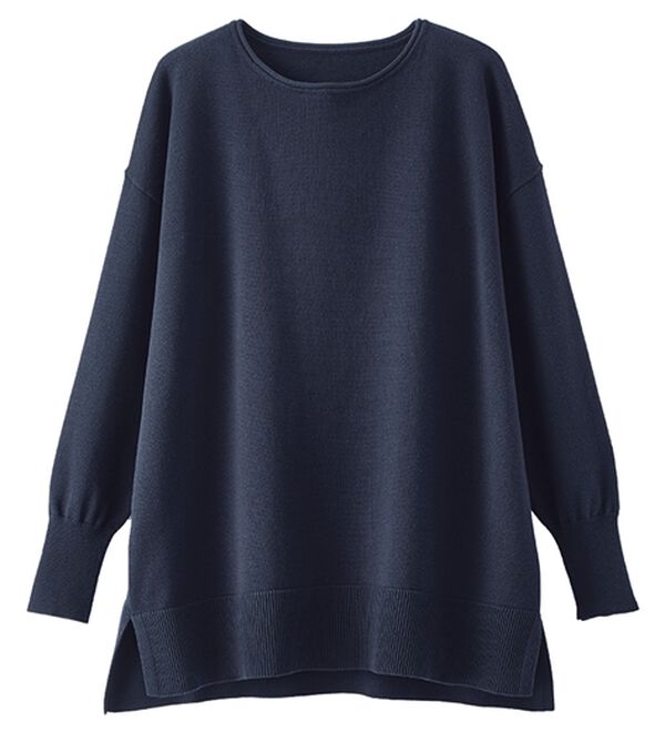 BELLUNA（ベルーナ）の「＜Ｇｌｏｓｓｙ　Ｃｏｔｔｏｎ＞ドルマンニットプルオーバー（ニット・セーター）」｜濃紺