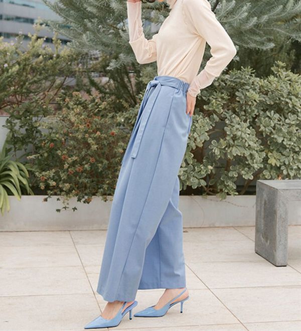 リボンデザインボックスタックワイドパンツ - ベルーナ【公式】