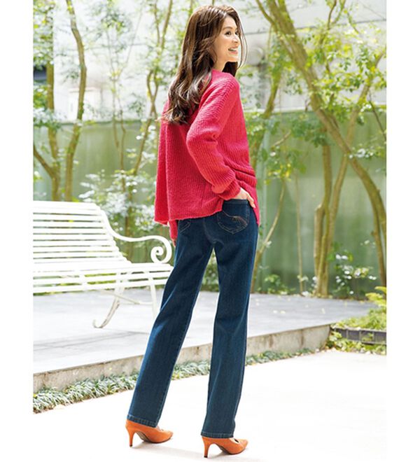 ルフラン（ルフラン）の「【３本組】配色使い裏起毛やわらかデニムパンツ（フルレングスパンツ）」｜詳細画像