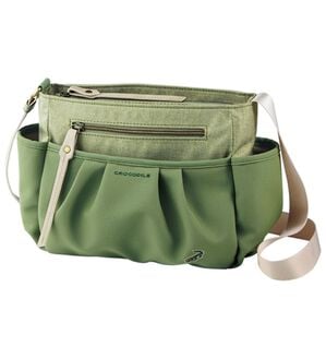 BELLUNA（ベルーナ）の「＜クロコダイル＞デザイン切替ショルダー（ショルダーバッグ）」｜グリーン