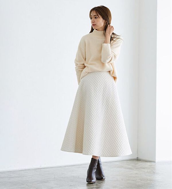 Pierrot（ピエロ）の「キルティングフレアスカート（ロングスカート）」｜詳細画像