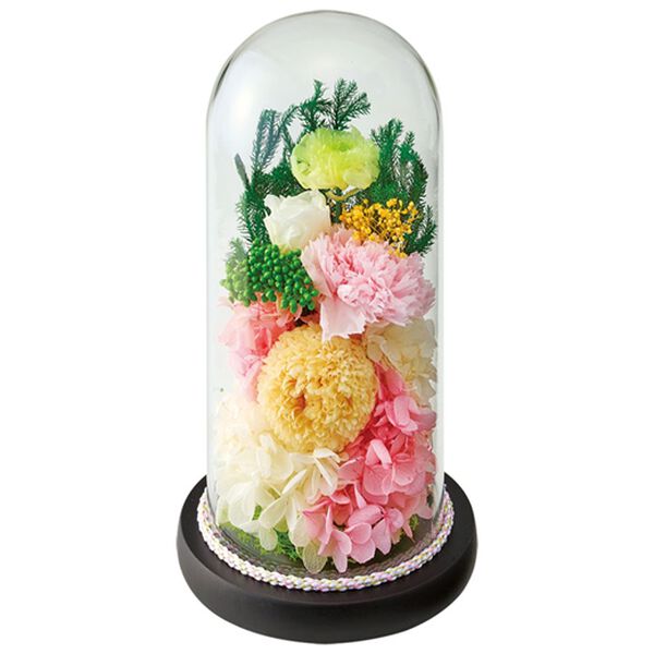 「お手入れ簡単ドーム型プリザーブド仏花（仏壇・仏具）」｜澪(みお)