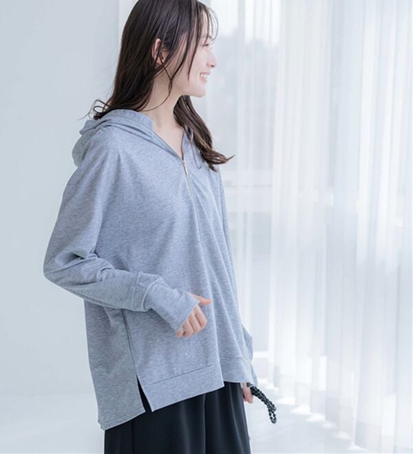 BELLUNA（ベルーナ）の「【接触冷感】絶対に焼けたくない！後プリーツＵＶパーカー（パーカー）」｜詳細画像