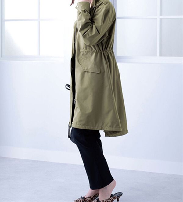 BELLUNA（ベルーナ）の「裏フリース素材スタンド衿ロング丈ブルゾン（ロングコート）」｜詳細画像