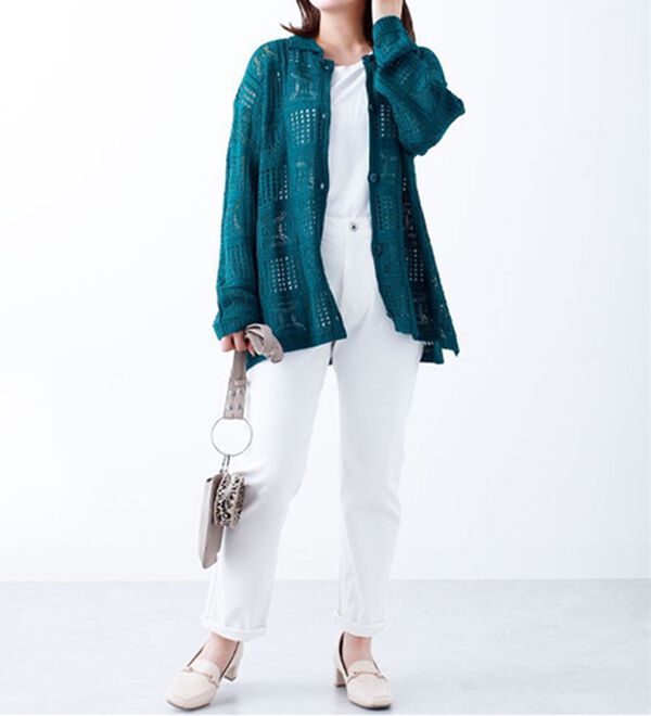 BELLUNA（ベルーナ）の「クロシェ風カーディガン（ニットカーディガン）」｜詳細画像