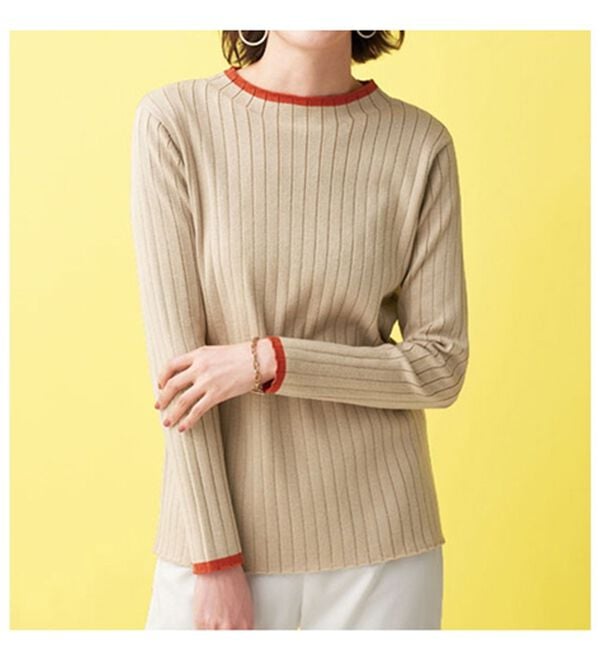 BELLUNA（ベルーナ）の「コットンミックスリブセーター（ニット・セーター）」｜詳細画像