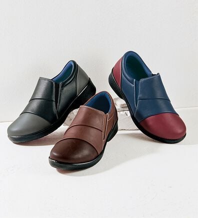 BELLUNA（ベルーナ）の「ゆったり５Ｅ配色美的ラインシューズ（スリッポン）」