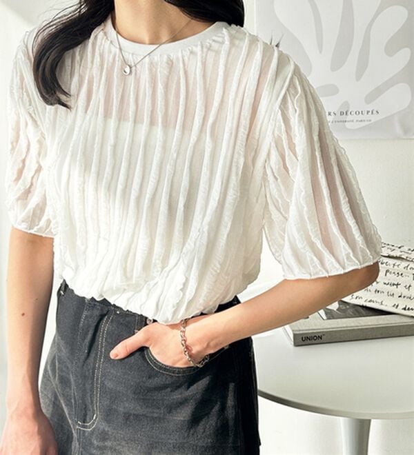 GeeRA（ジーラ）の「フリルカットソーＴシャツ（カットソー）」｜詳細画像