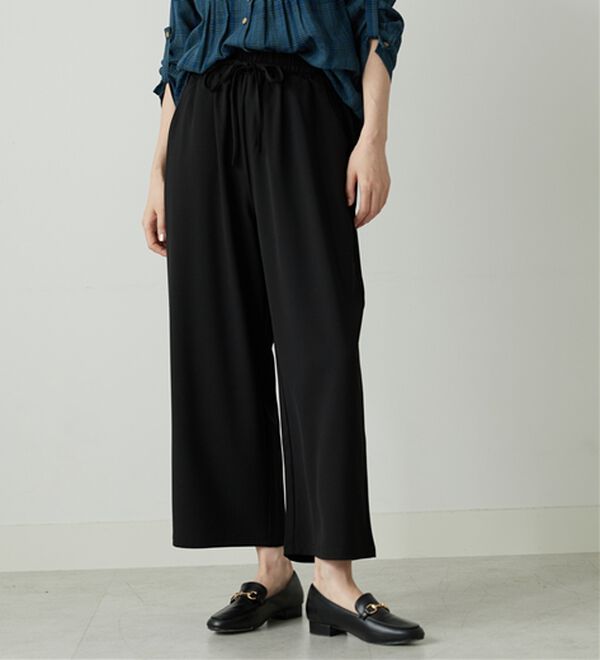 BELLUNA（ベルーナ）の「【接触冷感/UVカット/吸水速乾/イージーケア】カナパストレッチ素材ワイドパンツ（ワイドパンツ・ガウチョ）」｜詳細画像