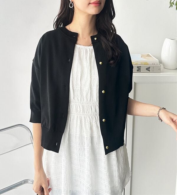 GeeRA（ジーラ）の「メタルボタンスポンディッシュカーディガン（ニットカーディガン）」｜詳細画像