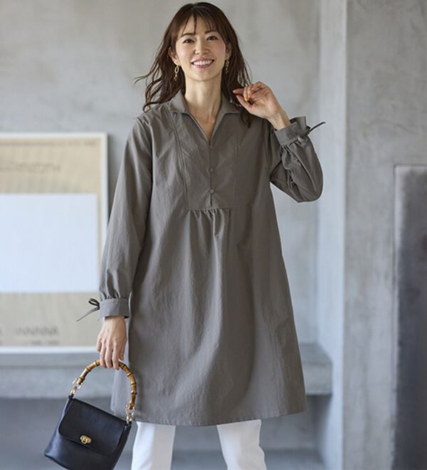 BELLUNA（ベルーナ）の「ナチュラルを楽しむナイロン素材チュニックワンピース（チュニックワンピース）」｜詳細画像