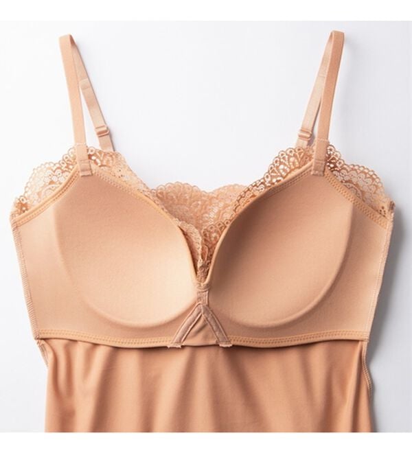 YU'NOW（ユナウ）の「ピーチ起毛ブラキャミ（ブラトップ・カップ付きインナー）」｜詳細画像