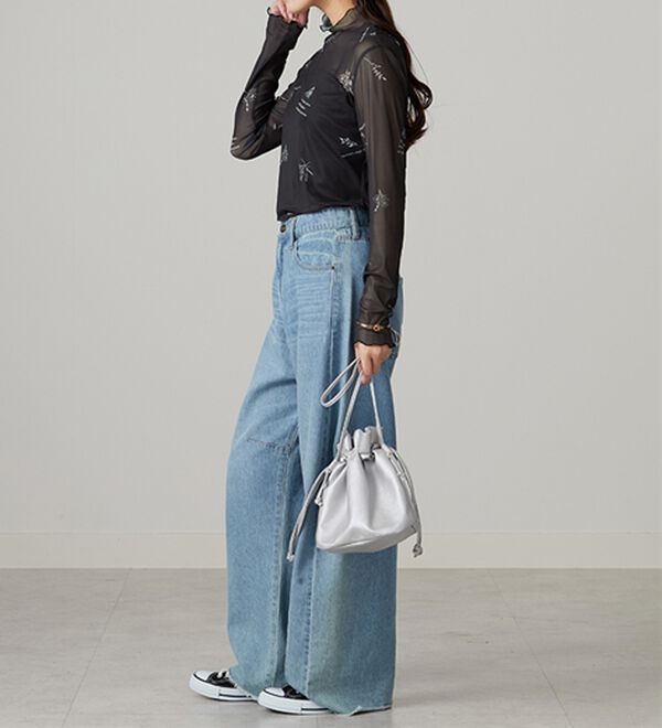 BELLUNA（ベルーナ）の「シアー素材ハイネックインナープルオーバー（カットソー）」｜詳細画像