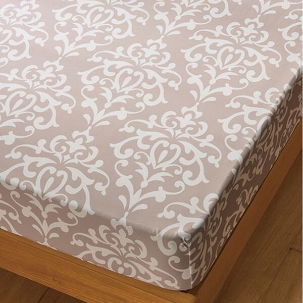 「お部屋が華やぐ、ぐーんと伸びてぴったりフィットシーツ（敷布団カバー・シーツ）」｜ベージュ