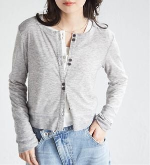 RANAN（ラナン）の「シアーリブカーディガン（その他カーディガン）」｜グレー系