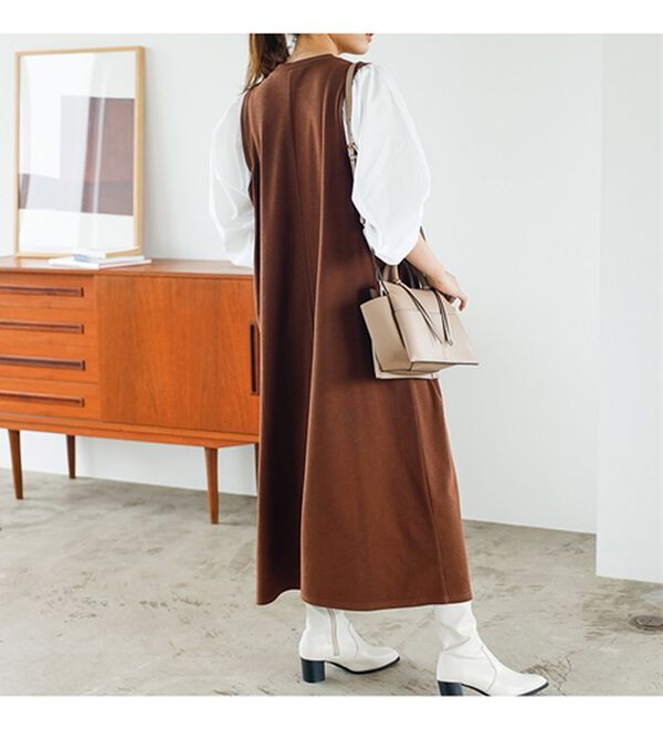 GeeRA（ジーラ）の「袖異素材カットソーワンピース（カットソーワンピース）」｜詳細画像