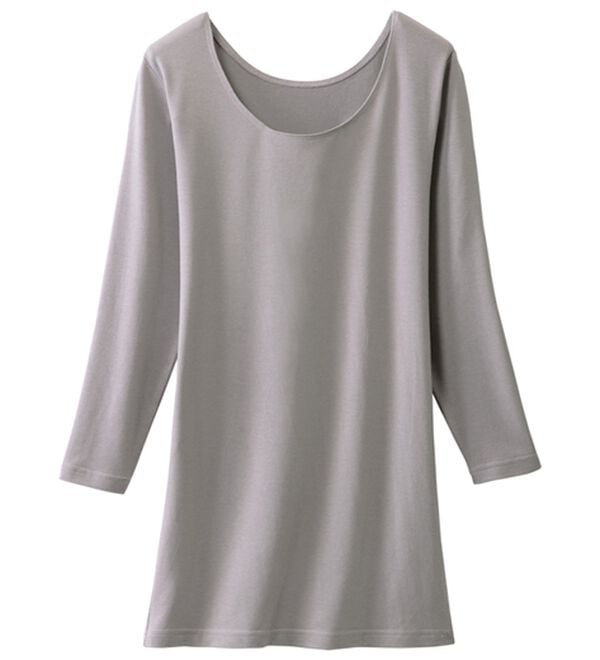 LAVIENNE（ラヴィエンヌ）の「【とろけるような肌ざわり】テンセル（ＴＭ）繊維コットン混７分袖インナー（肌着・インナーウェア）」｜シルバーグレー