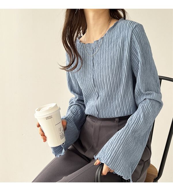 GeeRA（ジーラ）の「前後２ｗａｙフレアスリーブカットソー（カットソー）」｜詳細画像