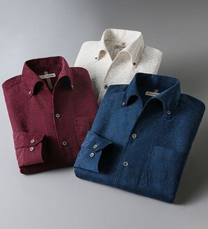 「綿１００％ソフトコーデュロイシャツ（メンズシャツ）」｜詳細画像
