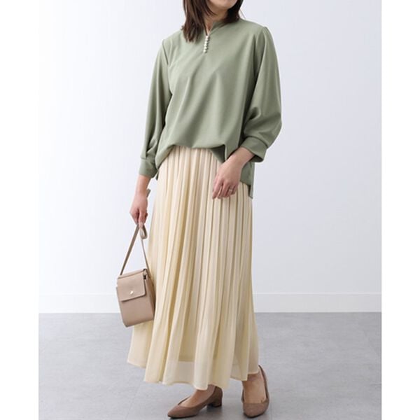 BELLUNA（ベルーナ）の「シフォンプリーツカラースカート（ロングスカート）」｜詳細画像