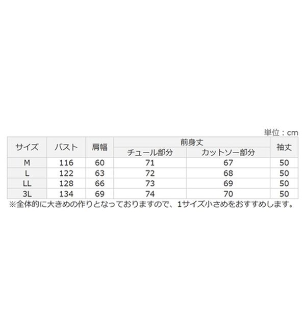Viola e Viola（ヴィオラ エ ヴィオラ）の「１枚着映えチュール重ねダンボールトップス（カットソー）」｜詳細画像