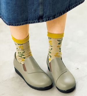 ルフラン（ルフラン）の「ゆったり５Ｅ斜め切替スリッポン（スリッポン）」｜グレージュ