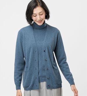 ルフラン（ルフラン）の「＜スタイルプリュ＞カシミヤ１００％カーディガン（ニットカーディガン）」｜ブルー