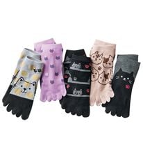 LAVIENNE（ラヴィエンヌ）の「【５足組】ねこちゃん５本指ソックス（靴下・ストッキング）」