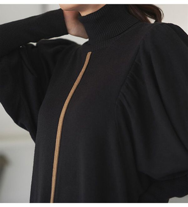 RANAN（ラナン）の「ボリューム袖アウトシームニットワンピース（ニットワンピース）」｜詳細画像