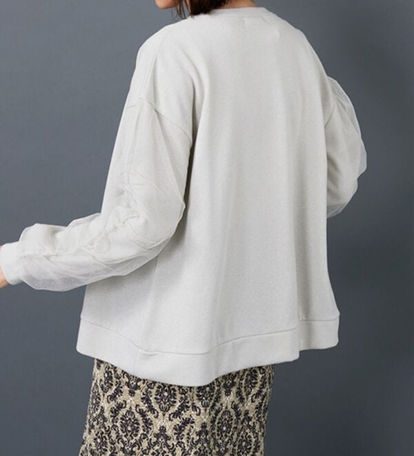 BELLUNA（ベルーナ）の「ラメ調袖チュールデザインカーディガン（その他カーディガン）」｜詳細画像