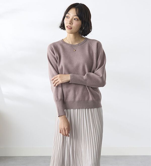 BELLUNA（ベルーナ）の「トレーナー感覚！きれいめカジュアルさんのためのニットトレーナー（ニット・セーター）」｜詳細画像