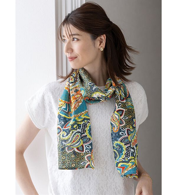 ルフラン（ルフラン）の「コットンシルクプリントストール（ストール・スカーフ・マフラー）」｜詳細画像