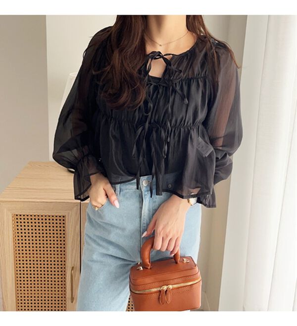 GeeRA（ジーラ）の「オーガンジーシアーブラウス（ブラウス）」｜詳細画像