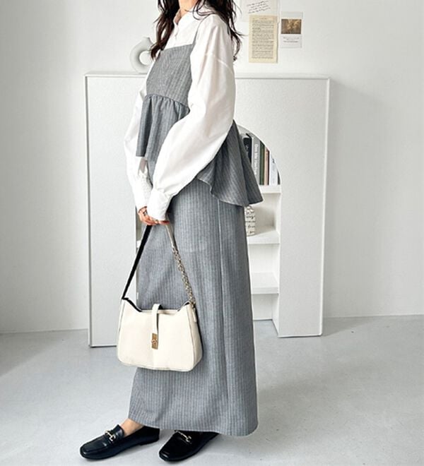 GeeRA（ジーラ）の「楽ちん！ペプラムキャミワンピース（カットソーワンピース）」｜詳細画像