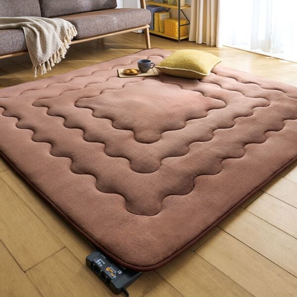 「ホットカーペット付ふわふわキルトラグ（カーペット）」｜詳細画像