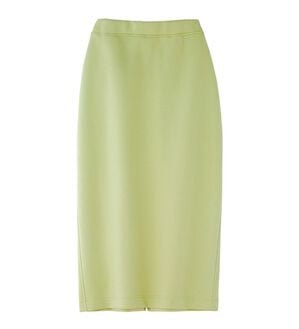 BELLUNA（ベルーナ）の「ポンチ素材きれい見えナロースカート（ロングスカート）」｜ライトグリーン