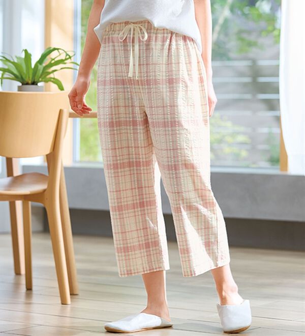 「【３色組】サラッとサッカーパジャマパンツ（パジャマ・ルームウェア）」｜詳細画像