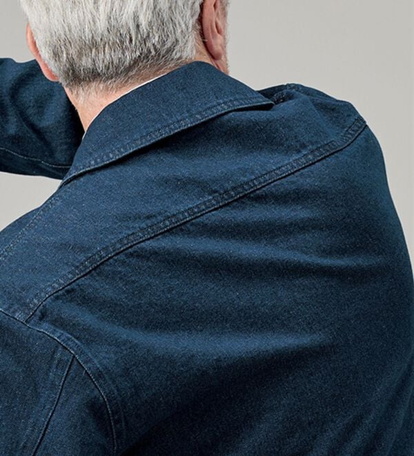 「＜コムルヴァン・オム＞ショール衿デニムカバーオール（メンズジャケット）」｜詳細画像