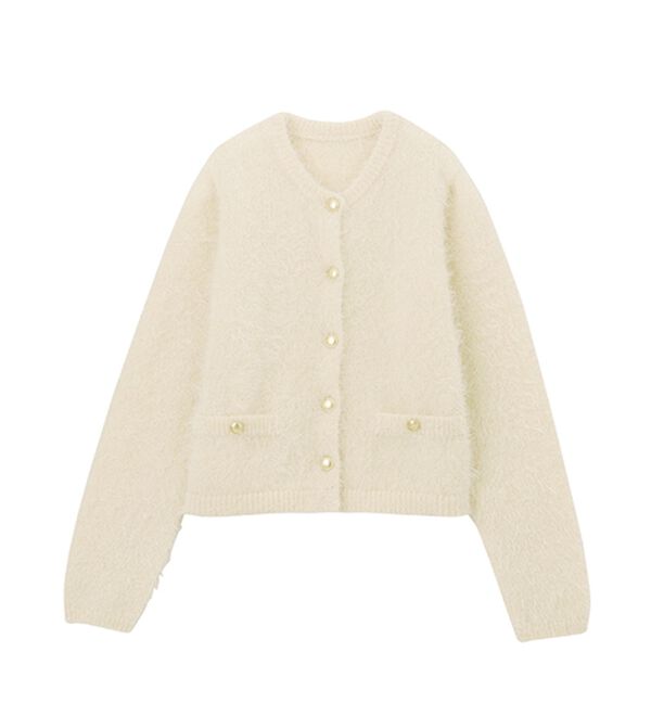 RANAN（ラナン）の「ゴールド調ボタンラメシャギーカーディガン（ニットカーディガン）」｜詳細画像