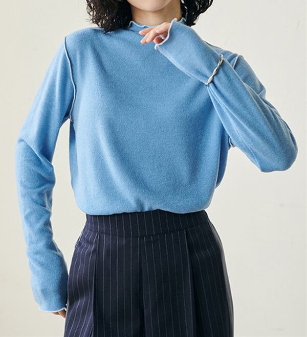 RANAN（ラナン）の「前後２ＷＡＹ！メロウ使いニットソーフリルプルオーバー（カットソー）」｜詳細画像