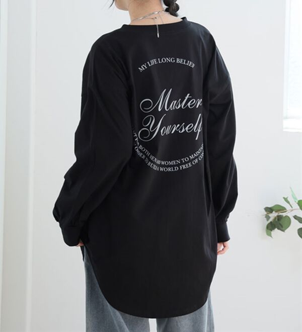 A HAPPY MARILYN（アハッピーマリリン）の「【Ｌ～８Ｌ／選べるデザイン】綿１００％ロングＴシャツ（Tシャツ）」｜詳細画像