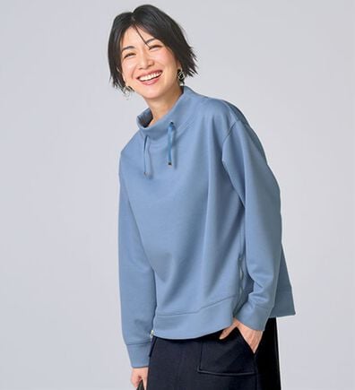 BELLUNA（ベルーナ）の「なめらかタッチ！もっちりん裾ジッププルオーバー（カットソー）」
