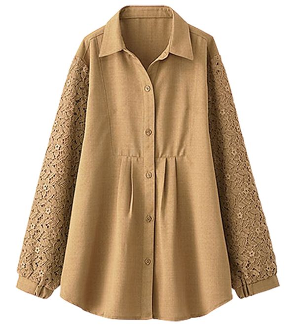 BELLUNA（ベルーナ）の「麻調素材袖レースブラウス（ブラウス）」｜詳細画像