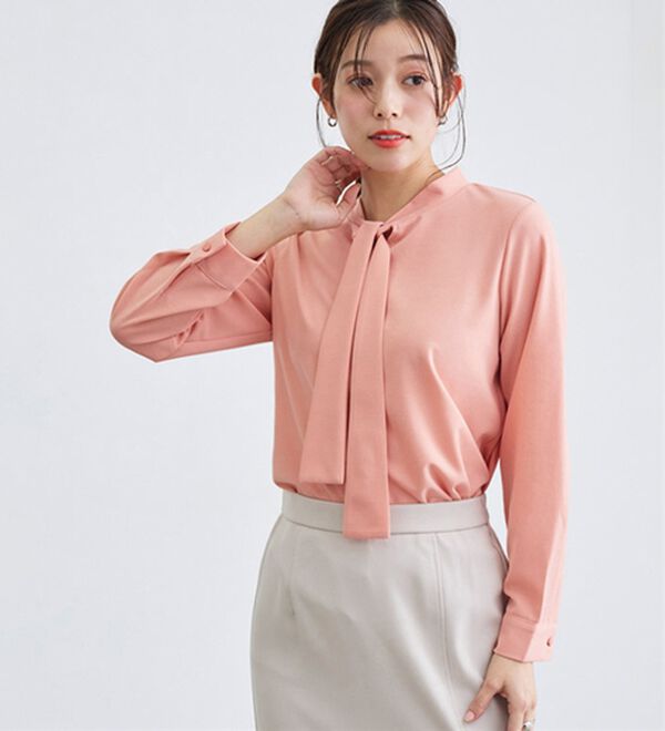 Pierrot（ピエロ）の「タイデザインＴブラウス（ブラウス）」｜詳細画像