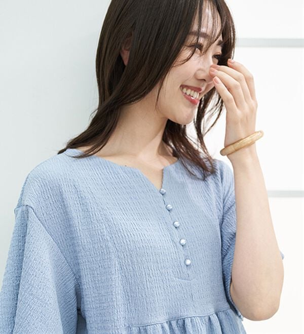 BELLUNA（ベルーナ）の「よく伸びてラク！ポコポコ着やせチュニック（チュニック）」｜詳細画像