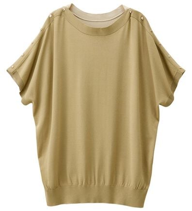 RANAN（ラナン）の「ひんやり！バイカラードルマンニットチュニック（ニット・セーター）」