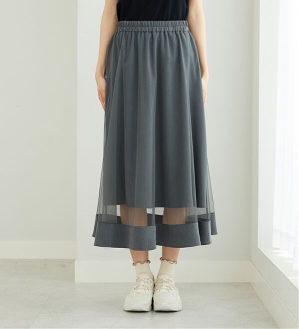 BELLUNA（ベルーナ）の「裾シアーデザインチュールスカート（ロングスカート）」｜詳細画像