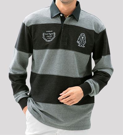 「＜ハッシュパピー＞デニム調ビッグドックポロ（メンズポロシャツ）」