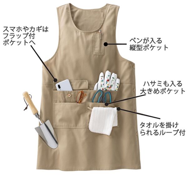 「【３色組】多ポケットが嬉しいワークエプロン（エプロン）」｜詳細画像