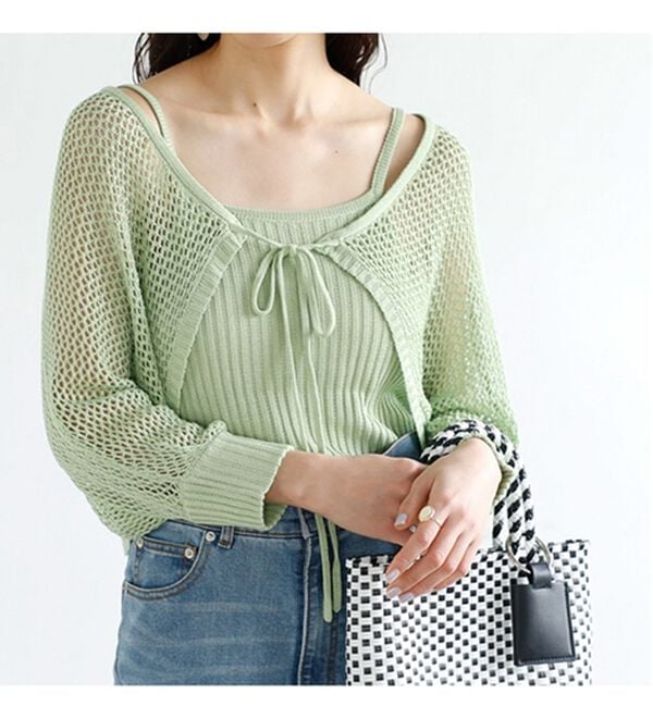 GeeRA（ジーラ）の「ボレロカーディガン＆キャミセット（アンサンブル）」｜詳細画像